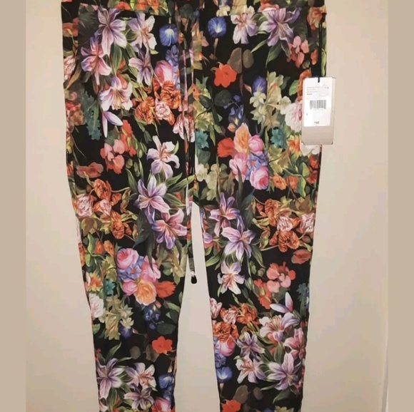 Baccini size 8 floral pants with drawstring NWT - Picture 1 of 8
